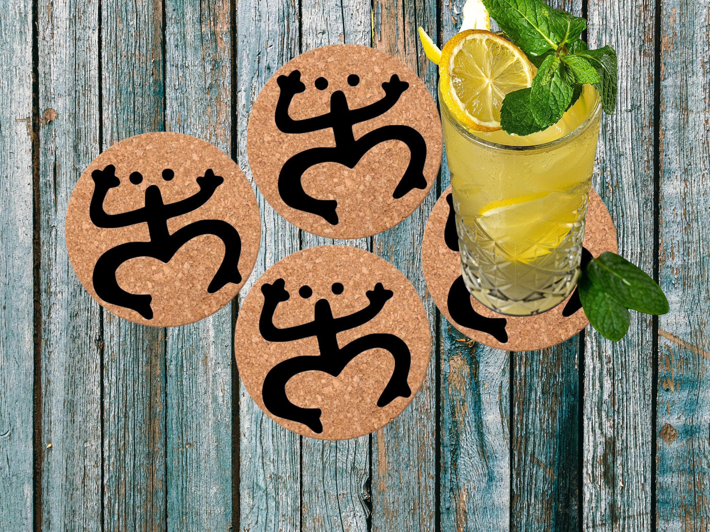 Custom Engraved Cork Coasters | Puerto Rico /Set  /Kitchen Accessories - Eco-Friendly Gift/ Native