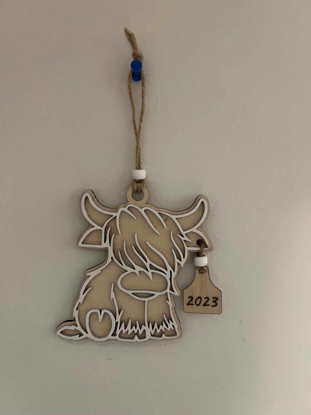 Highland Cow Christmas Ornament: Laser Cut File (SVG, PDF, PNG)