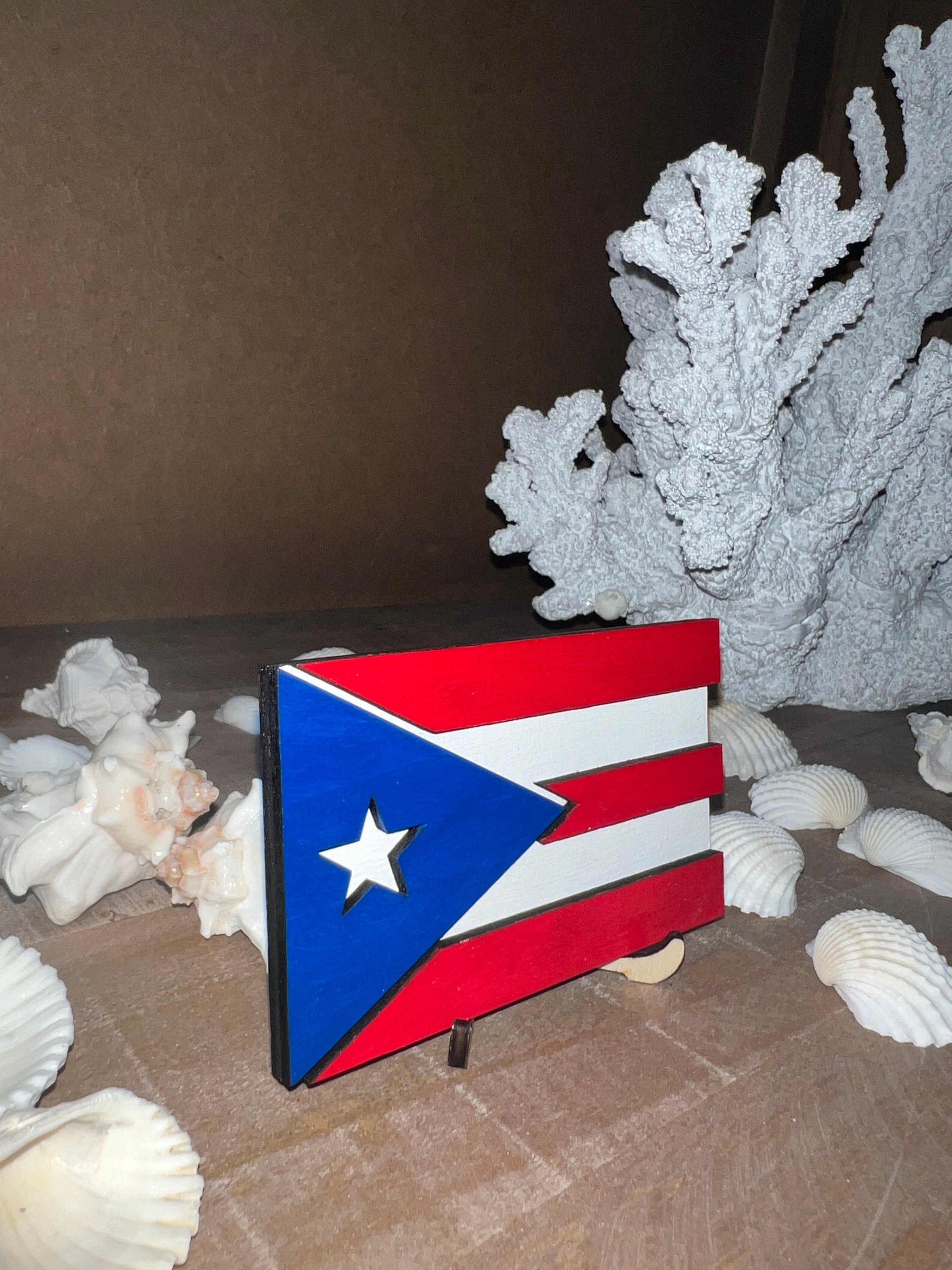 Puerto Rico Wood Flag: Rustic Island Art, Boricua Decor