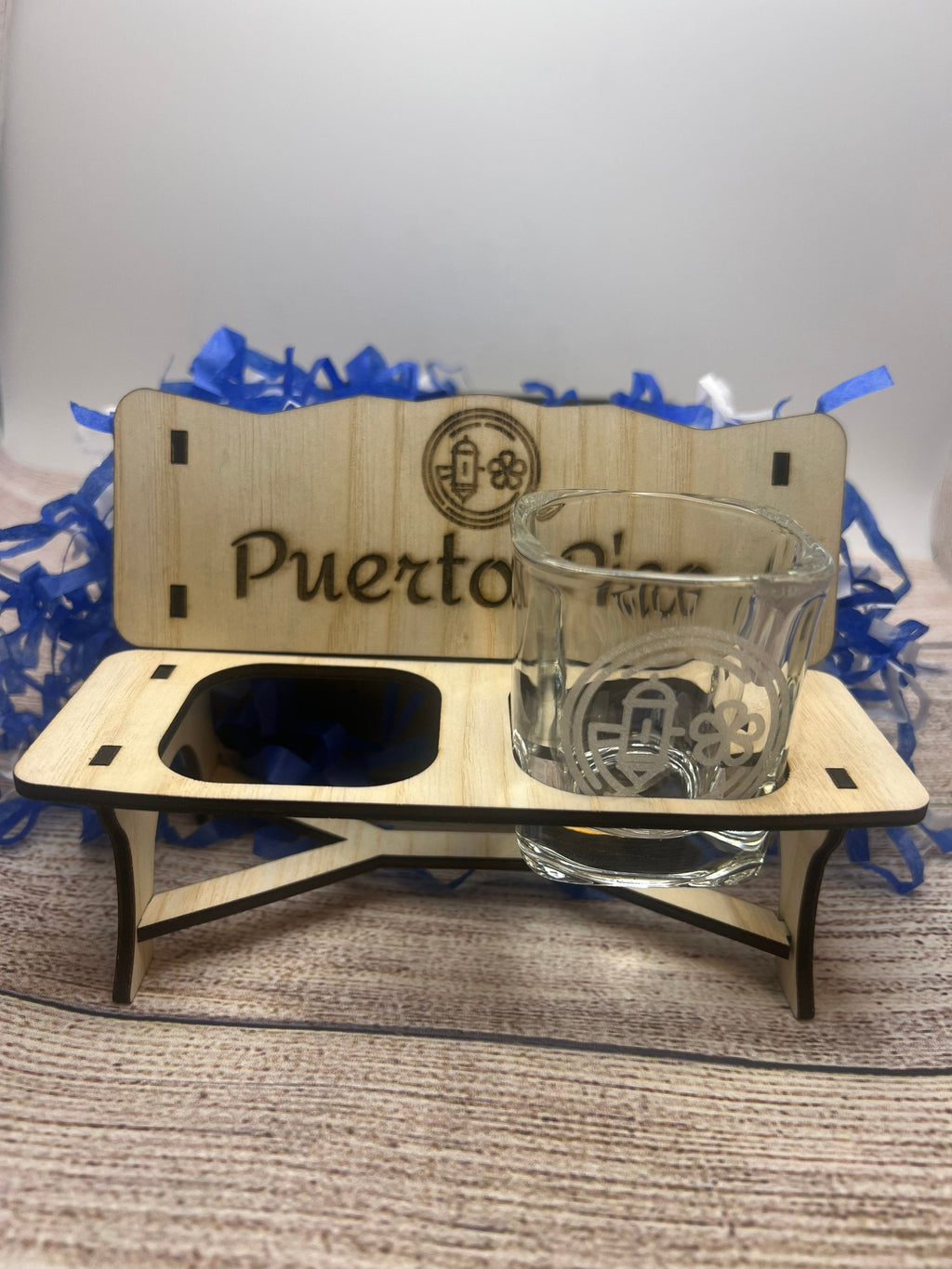 Puerto Rico Engraved Shot Glasses: Crystal Collectible Souvenir