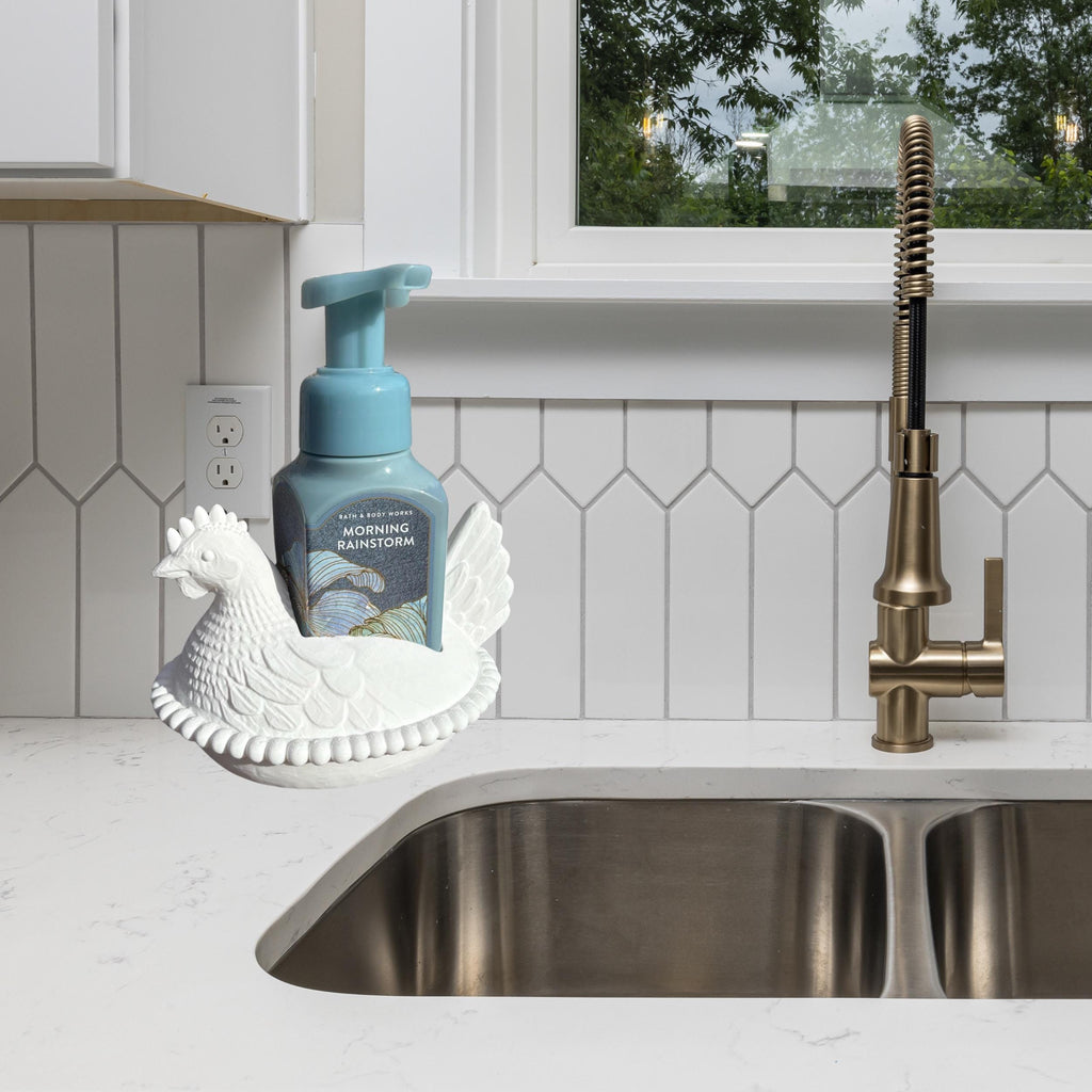 Hen on Nest Soap Holder | Farmhouse Chicken Kitchen Bathroom Decor