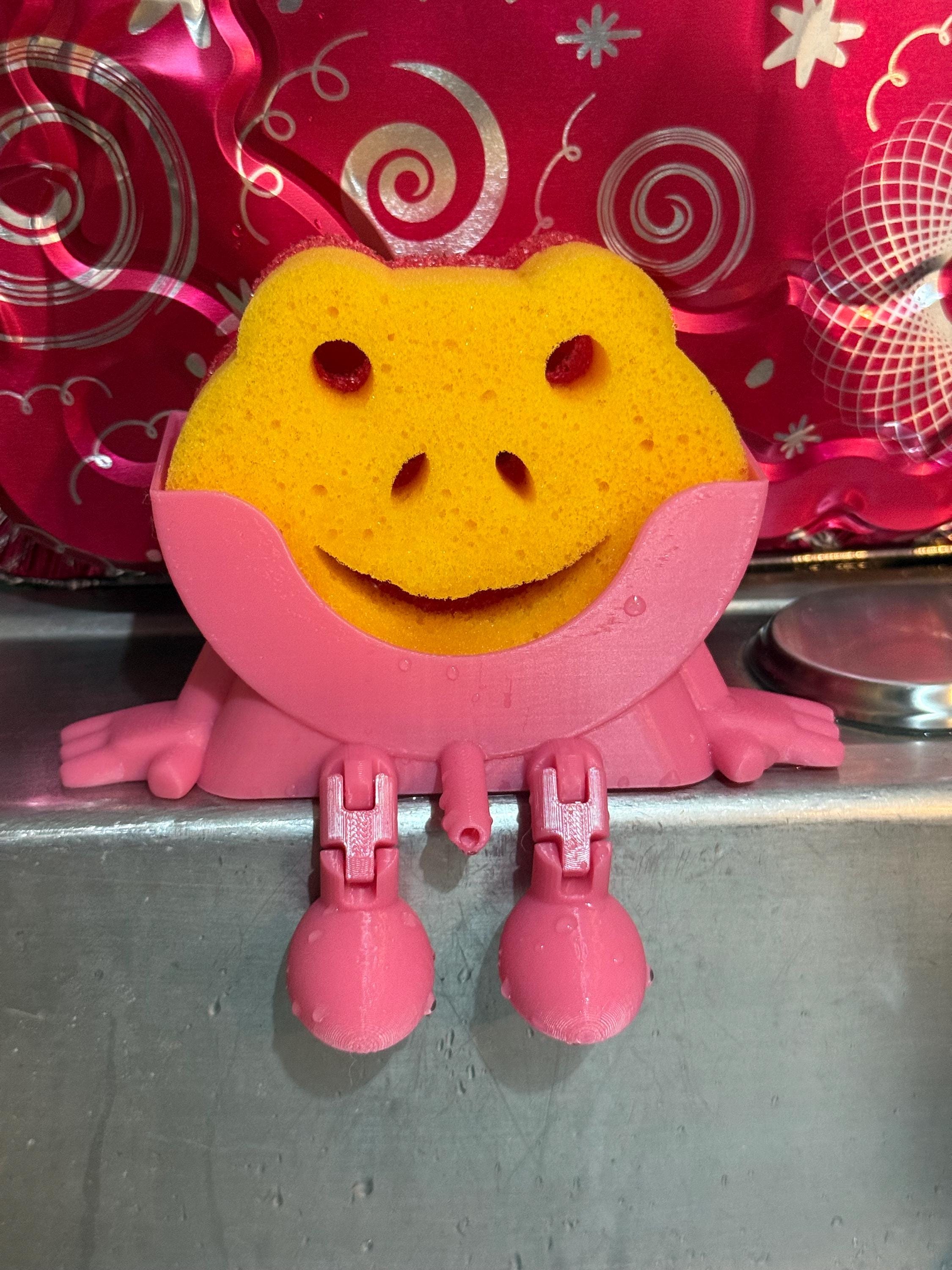 Cute 3D Printed Scrub Daddy Sponge Holder – Sink Buddy, Scrub Daddy or Scrub Mommy Sponge Holder Pad – Kitchen scrub holder, Gift for Home