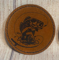 Largemouth Bass Fishing Iron On Patch: Leather Hat Applique