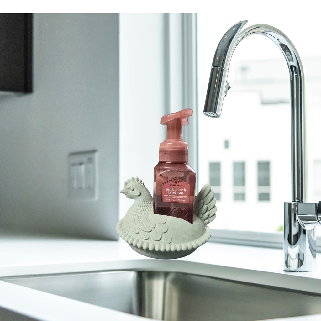 Hen on Nest Soap Holder | Farmhouse Chicken Kitchen Bathroom Decor