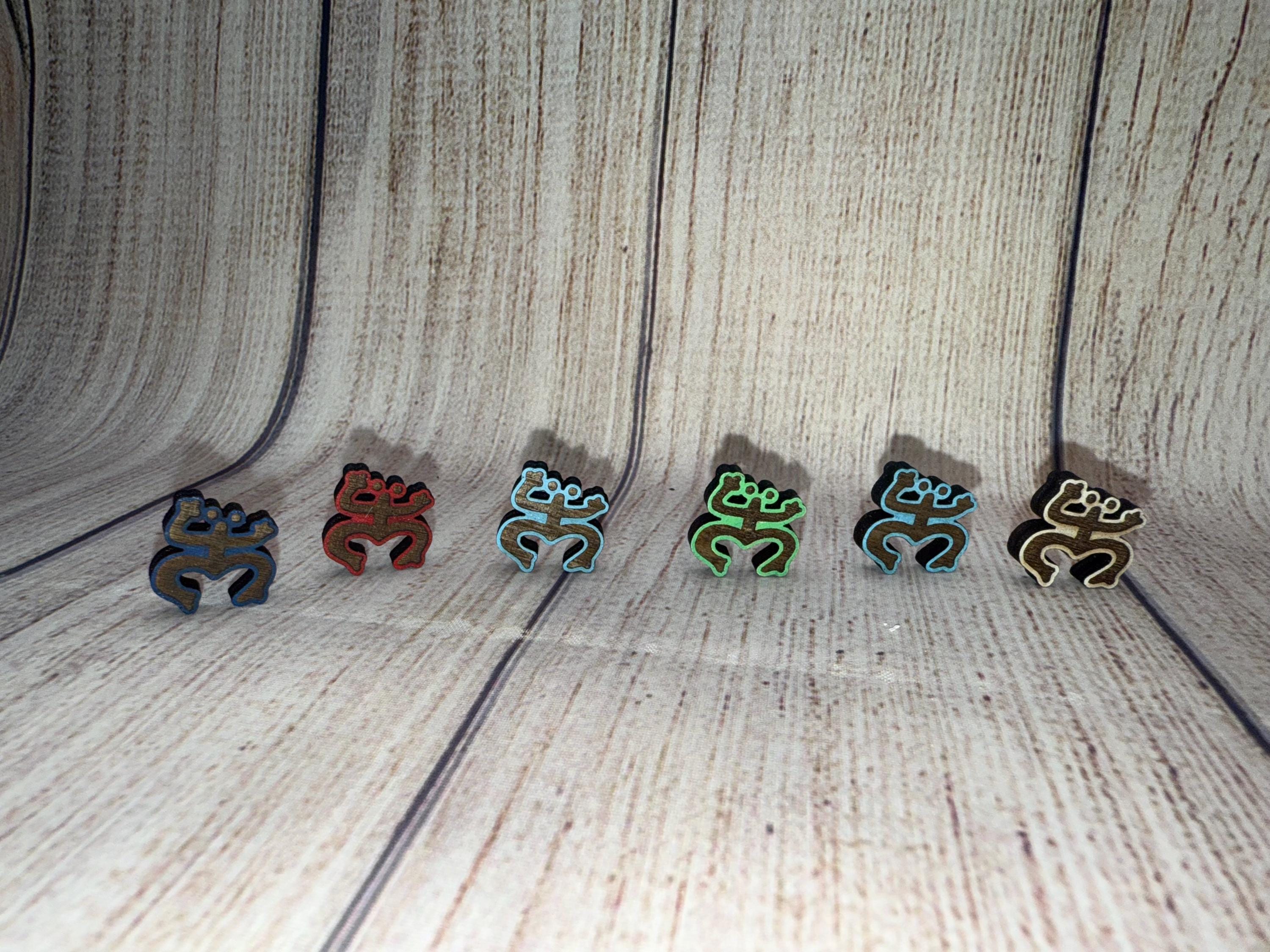 Handmade Coqui Taino Wooden Earrings: Puerto Rico Island Jewelry