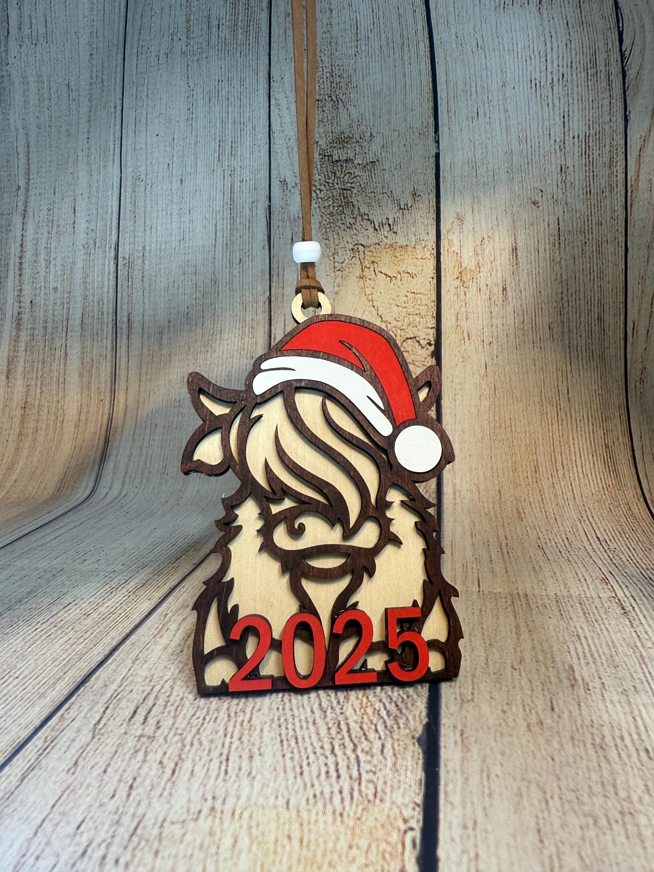 Highland Cow Christmas Ornament 2025