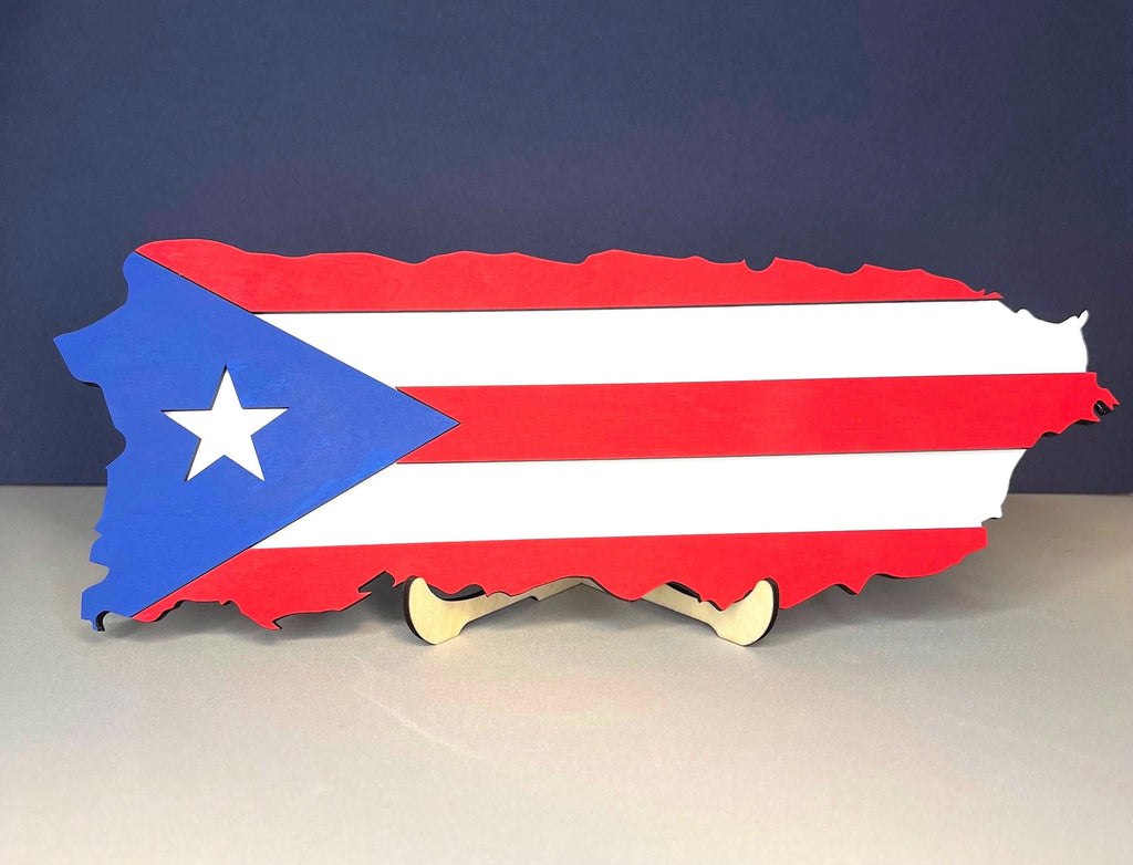 Puerto Rico Wood Flag: Rustic Island Art, Boricua Decor