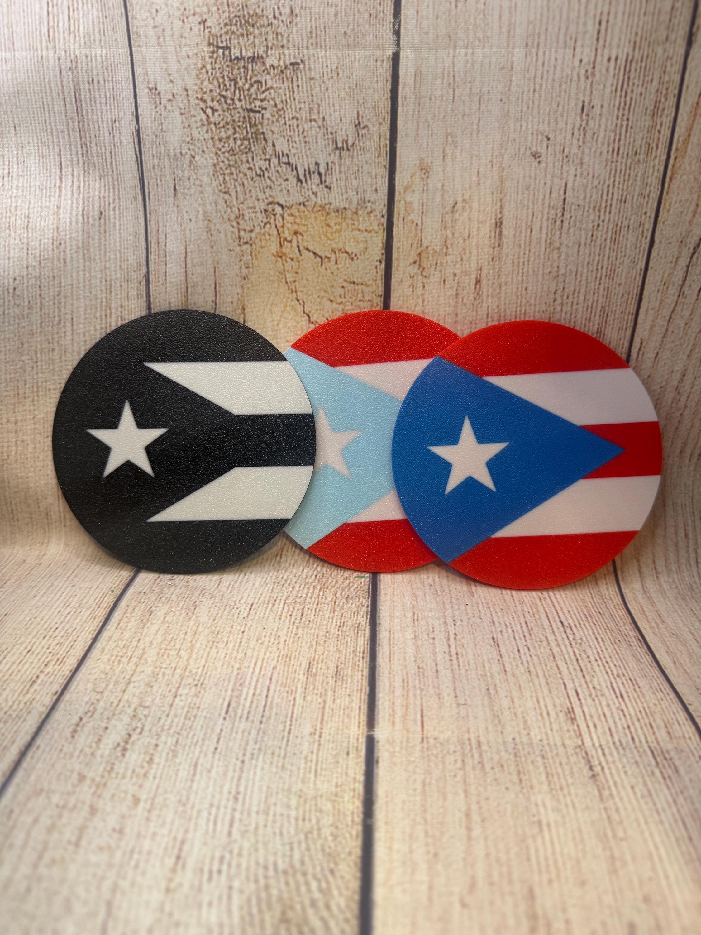 Puerto Rico Flag Coaster: 3D Printed PLA, Borinquen Heritage