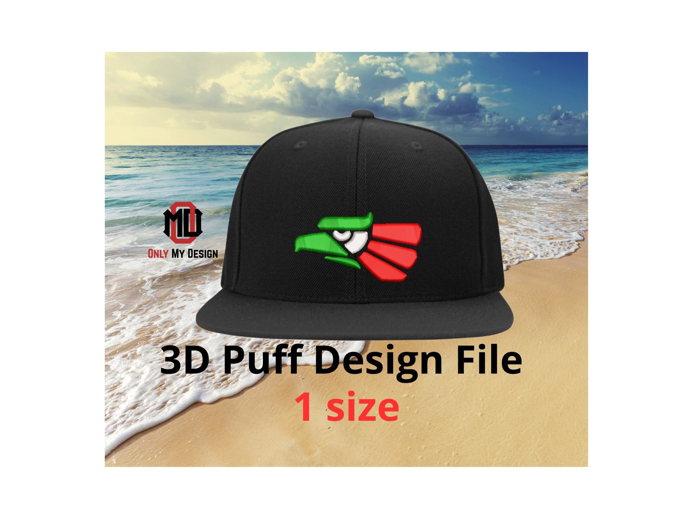 Mexico eagle Flag, 3D puff for hat, Embroidery design/ digital file Instant Download