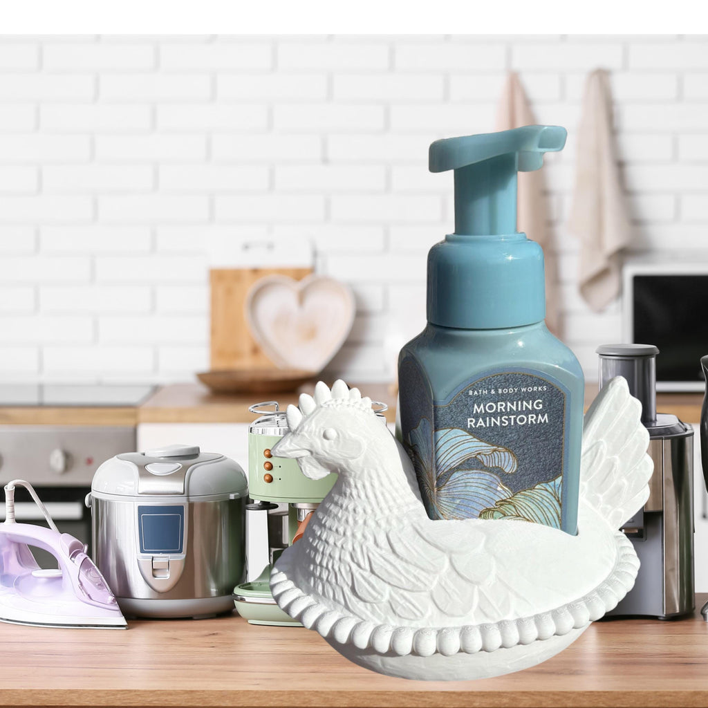 Hen on Nest Soap Holder | Farmhouse Chicken Kitchen Bathroom Decor