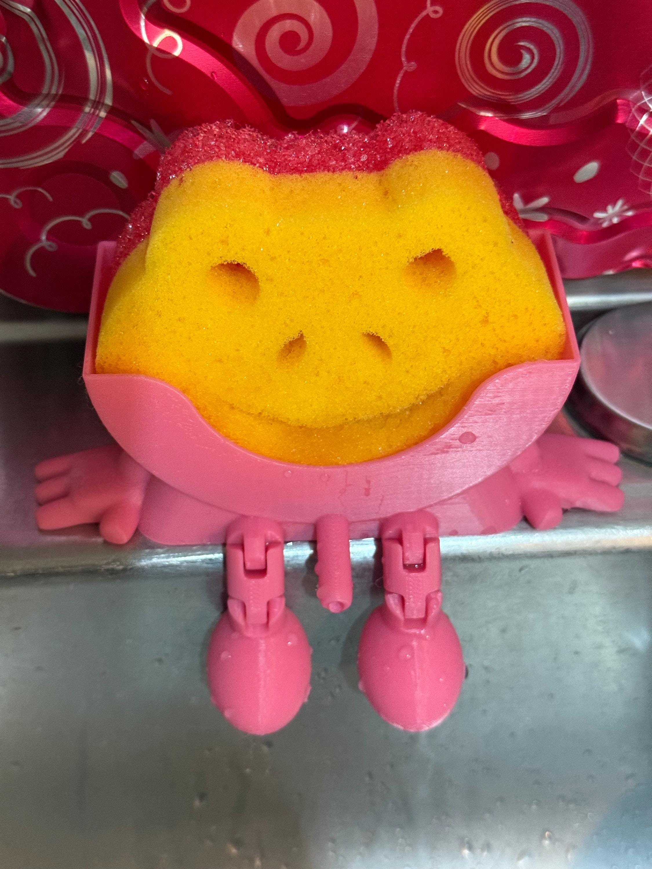 Cute 3D Printed Scrub Daddy Sponge Holder – Sink Buddy, Scrub Daddy or Scrub Mommy Sponge Holder Pad – Kitchen scrub holder, Gift for Home