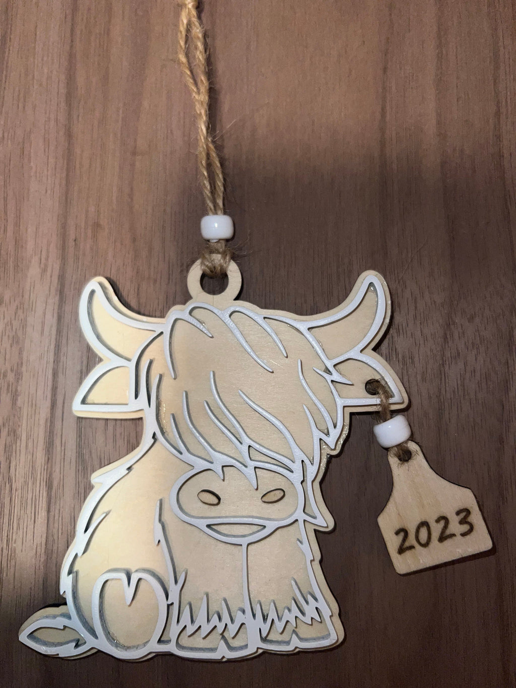 Highland Cow Christmas Ornament: Laser Cut File (SVG, PDF, PNG)