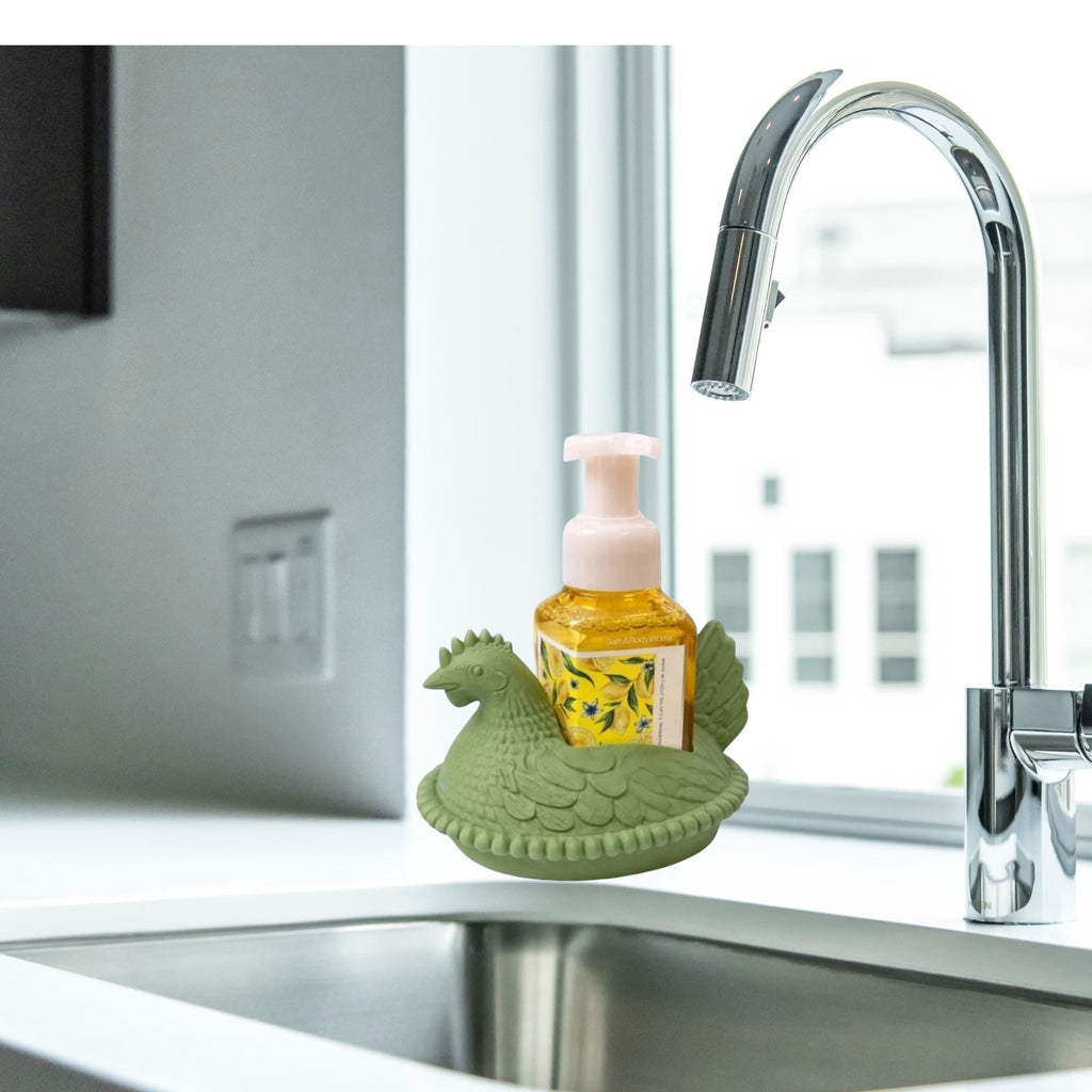 Hen on Nest Soap Holder | Farmhouse Chicken Kitchen Bathroom Decor
