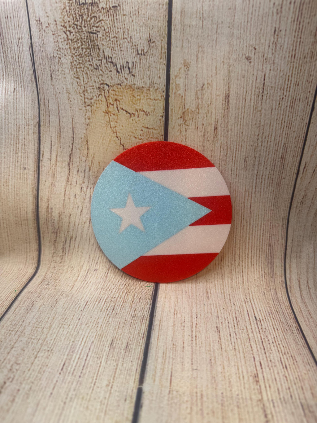 Puerto Rico Flag Coaster: 3D Printed PLA, Borinquen Heritage