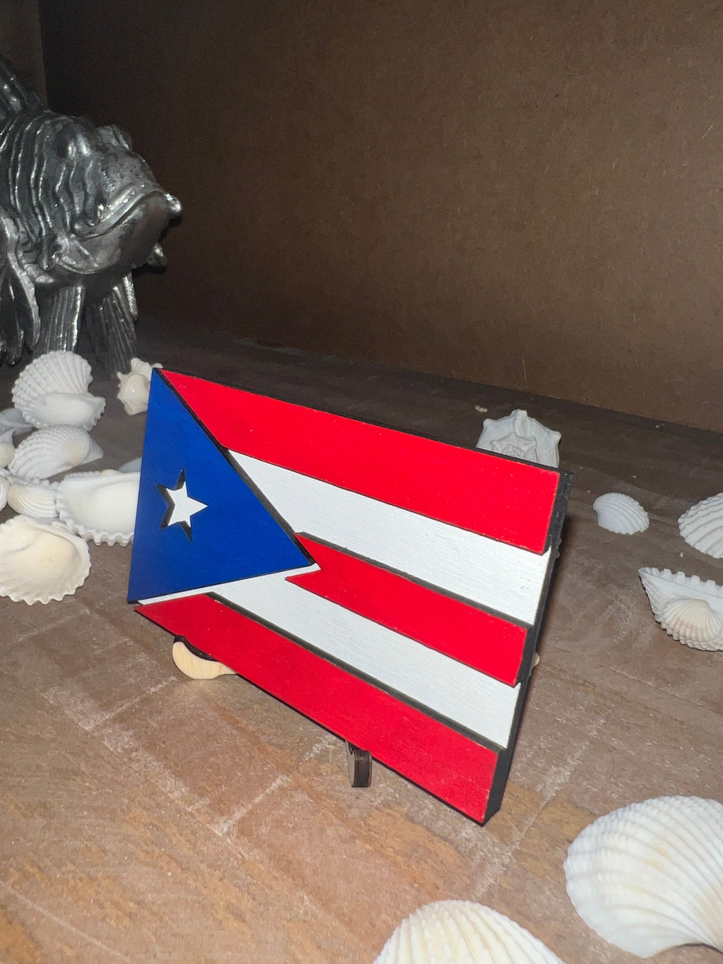 Puerto Rico Wood Flag: Rustic Island Art, Boricua Decor