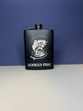 Hooked Fish Flask: Black Stainless Steel Liquor Flask for Fishing