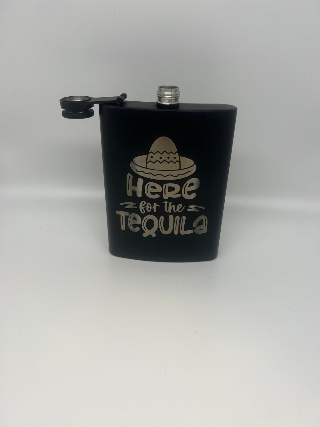 Tequila/Black Hip Flask 8oz - Custom - Personalized