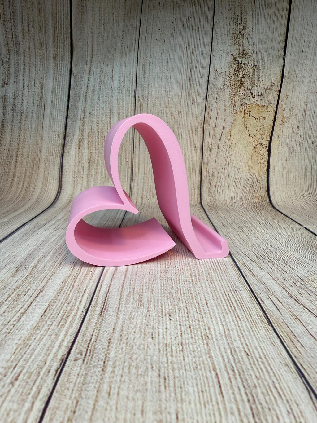 3D Printed Heart Phone Stand: Minimalist PLA Desk Accessory, San Valentine Gift