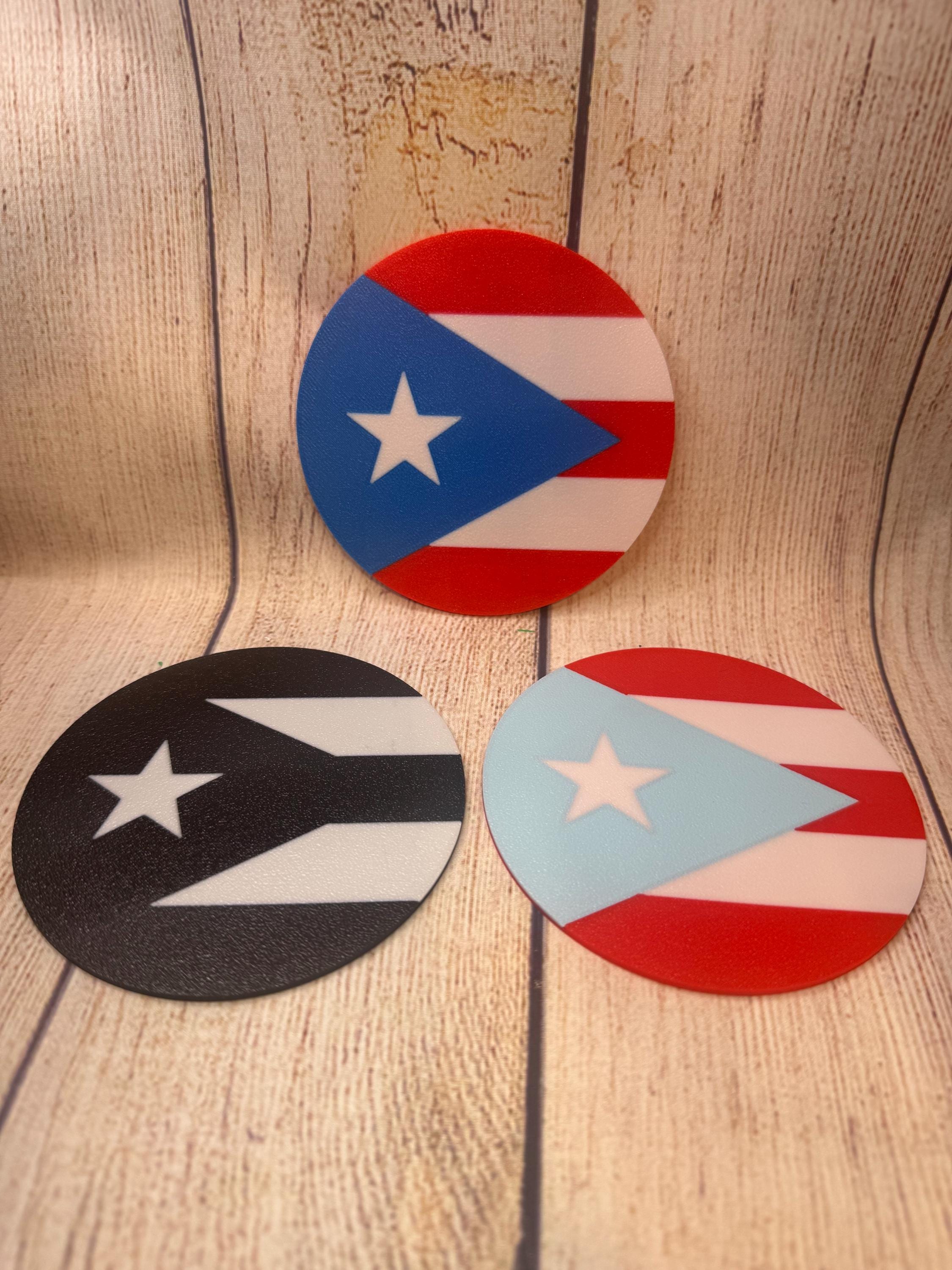 Puerto Rico Flag Coaster: 3D Printed PLA, Borinquen Heritage